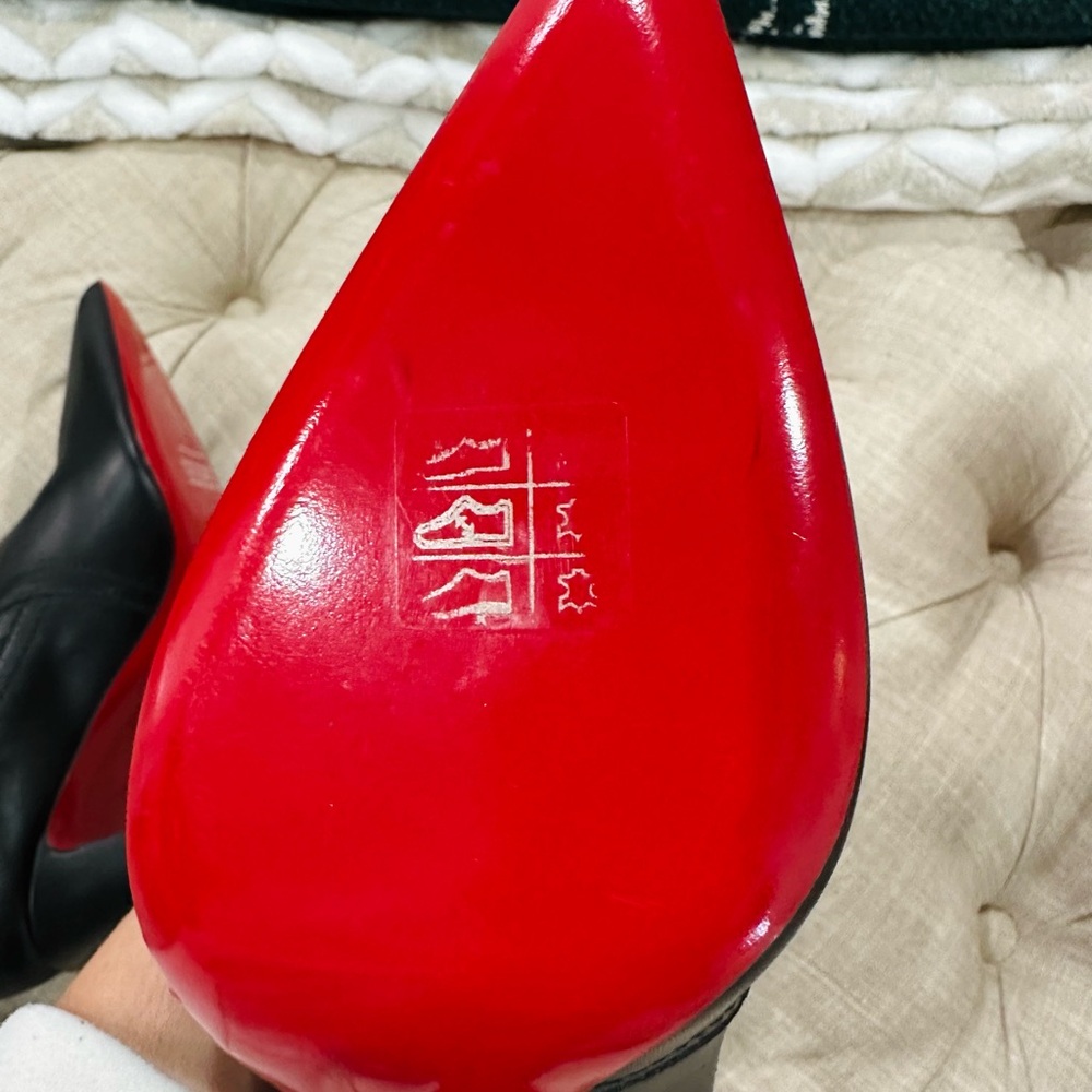 Christian Louboutin 85mm Santigag calf leather chelsea boots size 37.5 - Picture 11 of 11